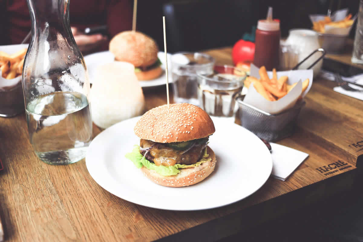 burger on a plate
